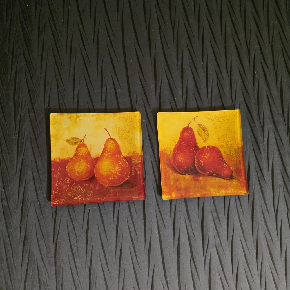 Prima Donna Yellow and Red Pear Decorative Plates